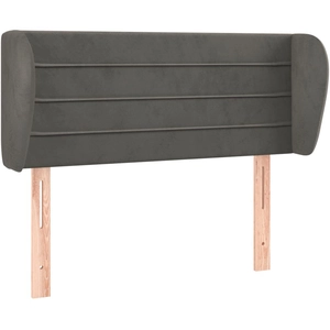 vidaXL Tête de lit avec oreilles Gris foncé 103x23x78/88 cm Velours pas cher
