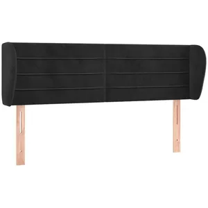 vidaXL Tête de lit avec oreilles Noir 147x23x78/88 cm Velours pas cher