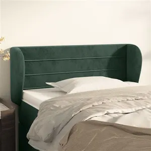 vidaXL Tête de lit avec oreilles Vert foncé 83x23x78/88 cm Velours pas cher