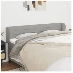 vidaXL Tête de lit avec oreilles Gris clair 183x23x78/88 cm Tissu pas cher