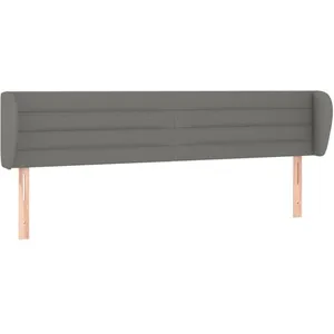 vidaXL Tête de lit avec oreilles Gris foncé 183x23x78/88 cm Tissu pas cher