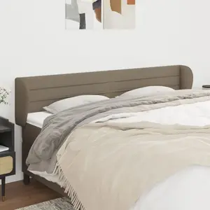 vidaXL Tête de lit avec oreilles Taupe 183x23x78/88 cm Tissu pas cher