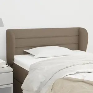 vidaXL Tête de lit avec oreilles Taupe 93x23x78/88 cm Tissu pas cher