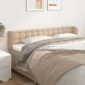Non communiqué vidaXL Tête de lit avec oreilles Cappuccino 203x23x78/88 cm Similicuir pas cher