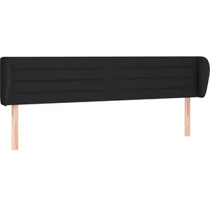 vidaXL Tête de lit avec oreilles Noir 203x23x78/88 cm Tissu pas cher