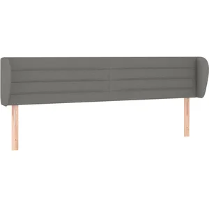 vidaXL Tête de lit avec oreilles Gris foncé 203x23x78/88 cm Tissu pas cher