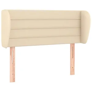 vidaXL Tête de lit avec oreilles Crème 103x23x78/88 cm Tissu pas cher