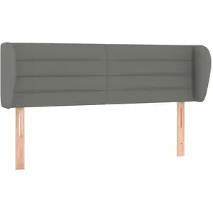 vidaXL Tête de lit avec oreilles Gris foncé 147x23x78/88 cm Tissu pas cher