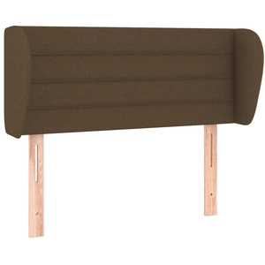 vidaXL Tête de lit avec oreilles Marron foncé 147x23x78/88 cm Tissu pas cher