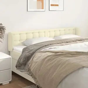 vidaXL Tête de lit avec oreilles Crème 183x23x78/88 cm Similicuir pas cher