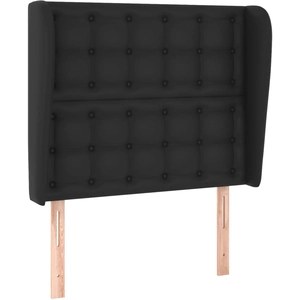 vidaXL Tête de lit avec oreilles Noir 203x23x78/88 cm Similicuir pas cher
