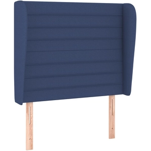 vidaXL Tête de lit avec oreilles Bleu 147x23x78/88 cm Tissu pas cher