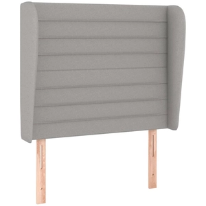 vidaXL Tête de lit avec oreilles Gris clair 163x23x78/88 cm Tissu pas cher