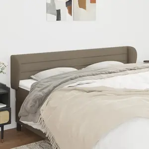 vidaXL Tête de lit avec oreilles Taupe 163x23x78/88 cm Tissu pas cher