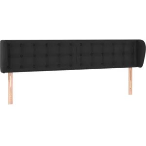 vidaXL Tête de lit avec oreilles Noir 163x23x78/88 cm Similicuir pas cher