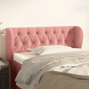 vidaXL Tête de lit avec oreilles Rose 93x23x78-88 cm Velours3117521 pas cher