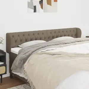 vidaXL Tête de lit avec oreilles Taupe 183x23x78/88 cm Tissu pas cher