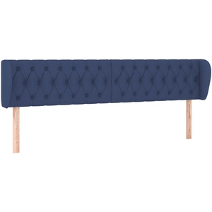 vidaXL Tête de lit avec oreilles Bleu 183x23x78/88 cm Tissu pas cher