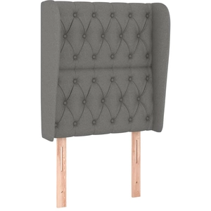 vidaXL Tête de lit avec oreilles Gris foncé 103x23x78/88 cm Tissu pas cher