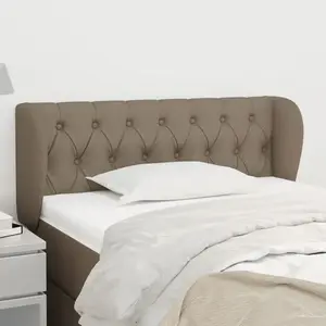 vidaXL Tête de lit avec oreilles Taupe 93x23x78/88 cm Tissu pas cher