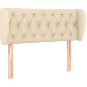 vidaXL Tête de lit avec oreilles Crème 103x23x78/88 cm Tissu pas cher