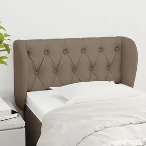 vidaXL Tête de lit avec oreilles Taupe 83x23x78/88 cm Tissu pas cher