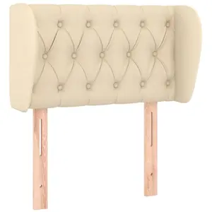 vidaXL Tête de lit avec oreilles Crème 83x23x78/88 cm Tissu pas cher