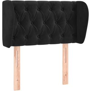 vidaXL Tête de lit avec oreilles Noir 83x23x78/88 cm Velours pas cher