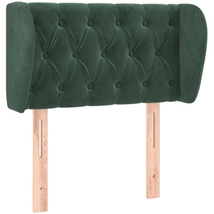 Tête de lit avec oreilles Vert foncé 83x23x78/88 cm Velours vidaXL pas cher