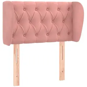 vidaXL Tête de lit avec oreilles Rose 83x23x78/88 cm Velours pas cher