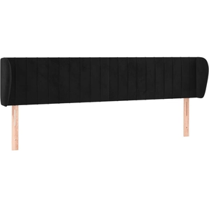 vidaXL Tête de lit avec oreilles Noir 203x23x78/88 cm Velours pas cher