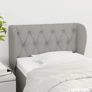 vidaXL Tête de lit avec oreilles Gris clair 83x23x78/88 cm Tissu pas cher