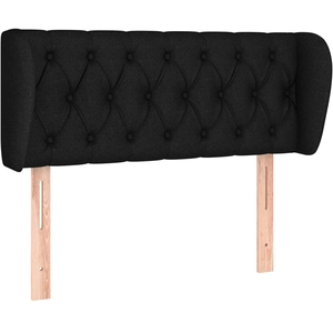 vidaXL Tête de lit avec oreilles Noir 163x23x78/88 cm Tissu pas cher