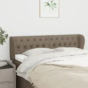 vidaXL Tête de lit avec oreilles Taupe 163x23x78/88 cm Tissu pas cher