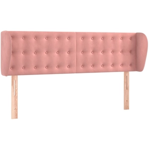 vidaXL Tête de lit avec oreilles Rose 147x23x78/88 cm Velours pas cher