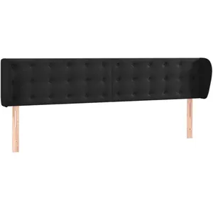 vidaXL Tête de lit avec oreilles Noir 163x23x78/88 cm Velours pas cher