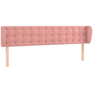 vidaXL Tête de lit avec oreilles Rose 93x23x78/88 cm Velours pas cher