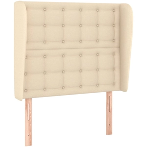vidaXL Tête de lit avec oreilles Crème 183x23x78/88 cm Tissu pas cher