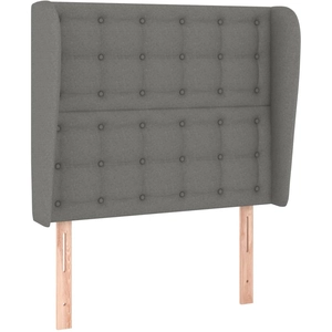 vidaXL Tête de lit avec oreilles Gris foncé 103x23x78/88 cm Tissu pas cher
