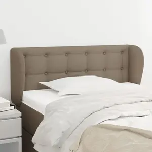 vidaXL Tête de lit avec oreilles Taupe 103x23x78/88 cm Tissu pas cher