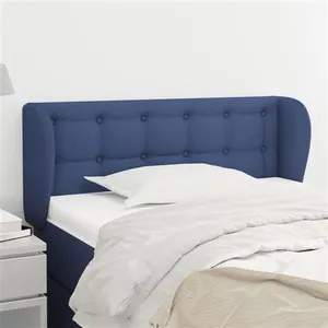 vidaXL Tête de lit avec oreilles Bleu 93x23x78/88 cm Tissu pas cher