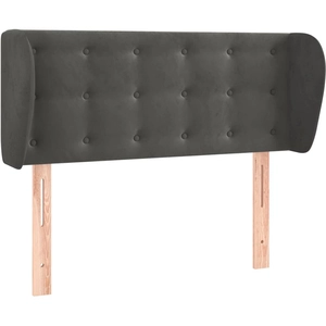 vidaXL Tête de lit avec oreilles Gris foncé 83x23x78/88 cm Velours pas cher