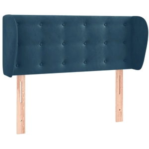 vidaXL Tête de lit avec oreilles Bleu foncé 83x23x78/88 cm Velours pas cher