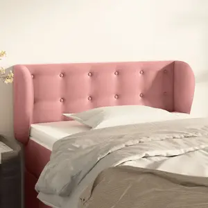 vidaXL Tête de lit avec oreilles Rose 83x23x78/88 cm Velours pas cher