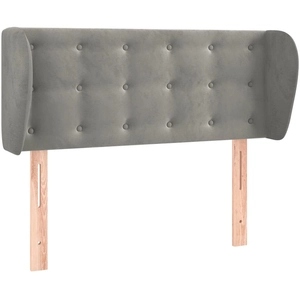 vidaXL Tête de lit avec oreilles Gris clair 93x23x78/88 cm Velours pas cher