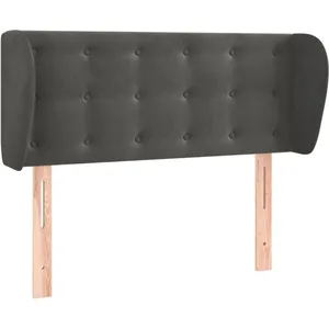 vidaXL Tête de lit avec oreilles Gris foncé 93x23x78/88 cm Velours pas cher