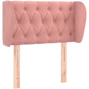 vidaXL Tête de lit avec oreilles Rose 203x23x78/88 cm Velours pas cher