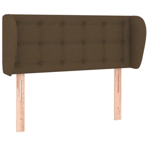 vidaXL Tête de lit avec oreilles Marron Foncé 83x23x78/88 cm Tissu pas cher