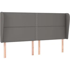 vidaXL Tête de lit avec oreilles Gris 203x23x118/128 cm Similicuir pas cher