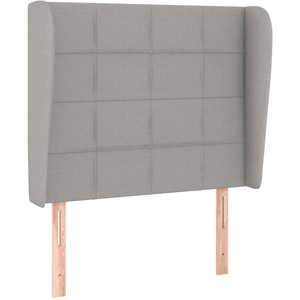 vidaXL Tête de lit avec oreilles Gris clair 83x23x118/128 cm Tissu pas cher